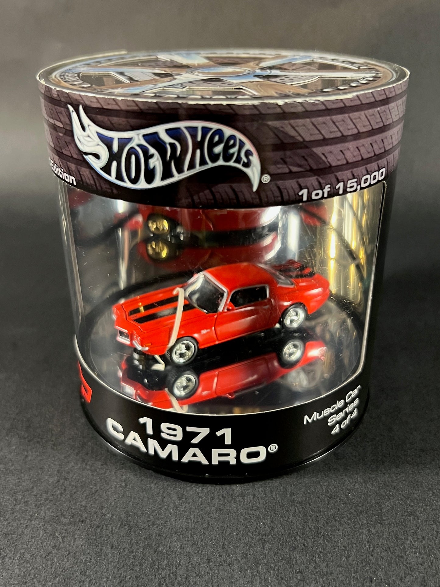 Hot Wheels 2003 Oil Can Muscle Car Series 4/4 1971 Camaro, Red