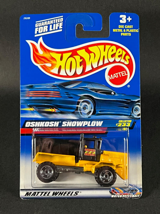 Hot Wheels 1999 #233 Oshkosh Snowplow, Yellow Black