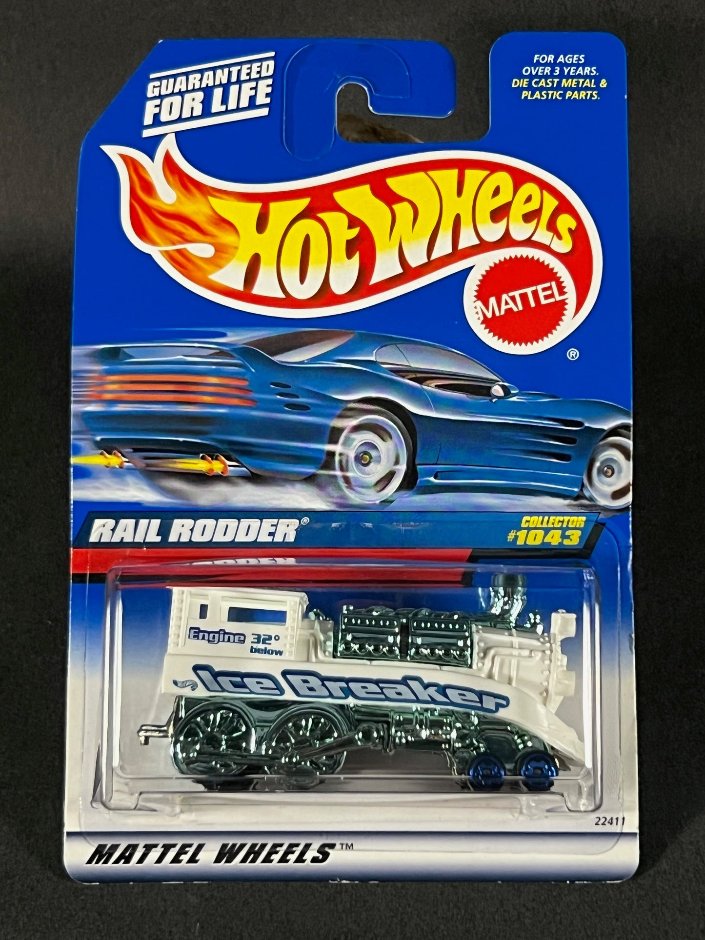 Hot Wheels 1998 #1043 Rail Rodder, White Ice Breaker