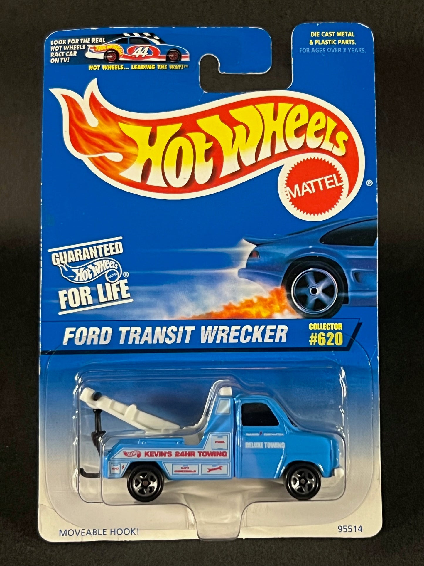 Hot Wheels 1996 #620 Ford Transit Wrecker, Blue