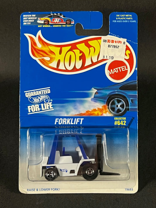 Hot Wheels 1996 #642 Forklift, White and Blue