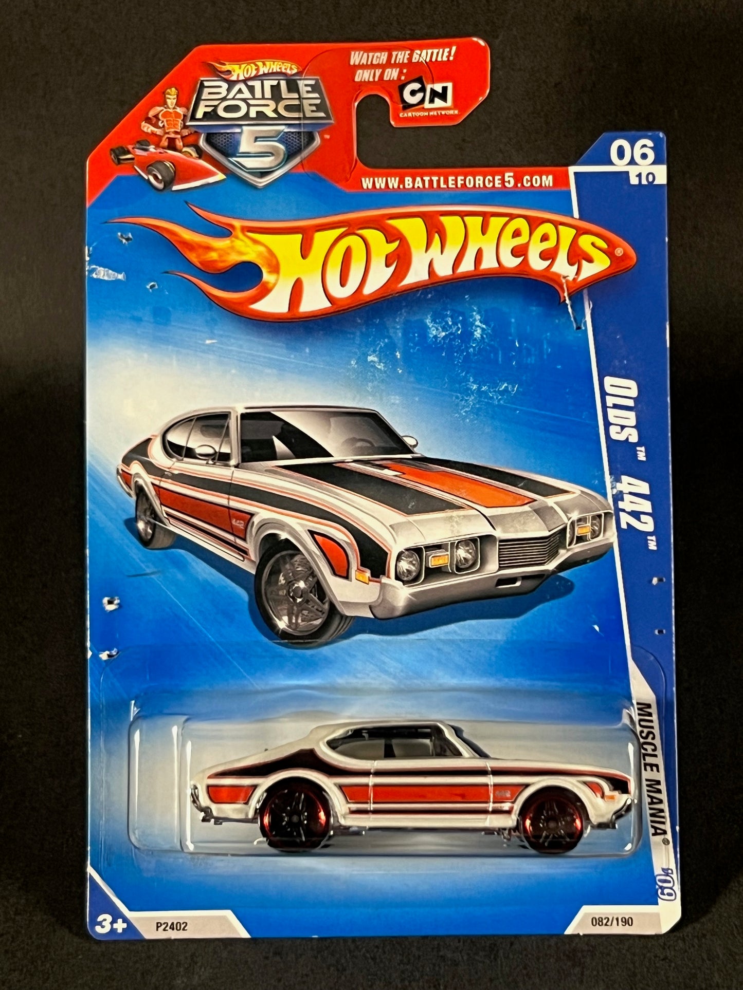 Hot Wheels 2009 Muscle Mania '09 #6 Olds 442, White