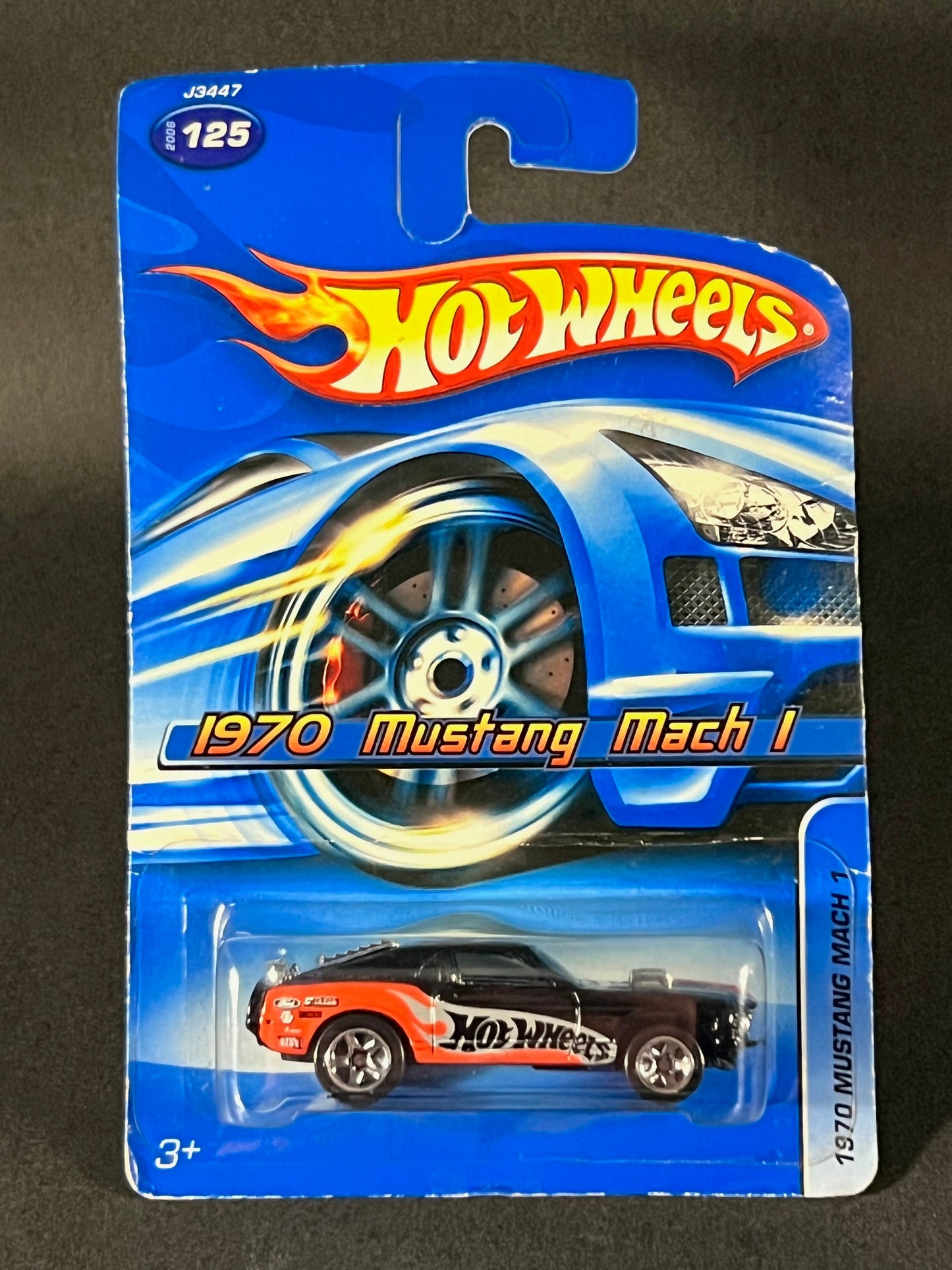 Hot Wheels 2006 #125 1970 Mustang Mach 1, Black and Orange