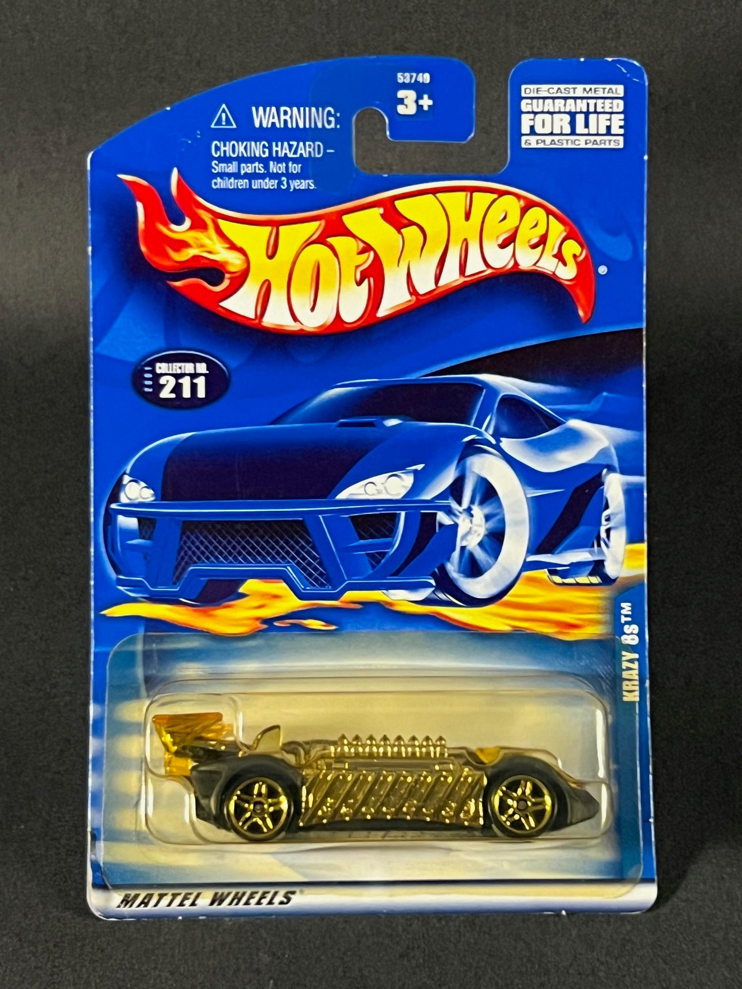 Hot Wheels 2001 #211 Krazy 8s, Gold