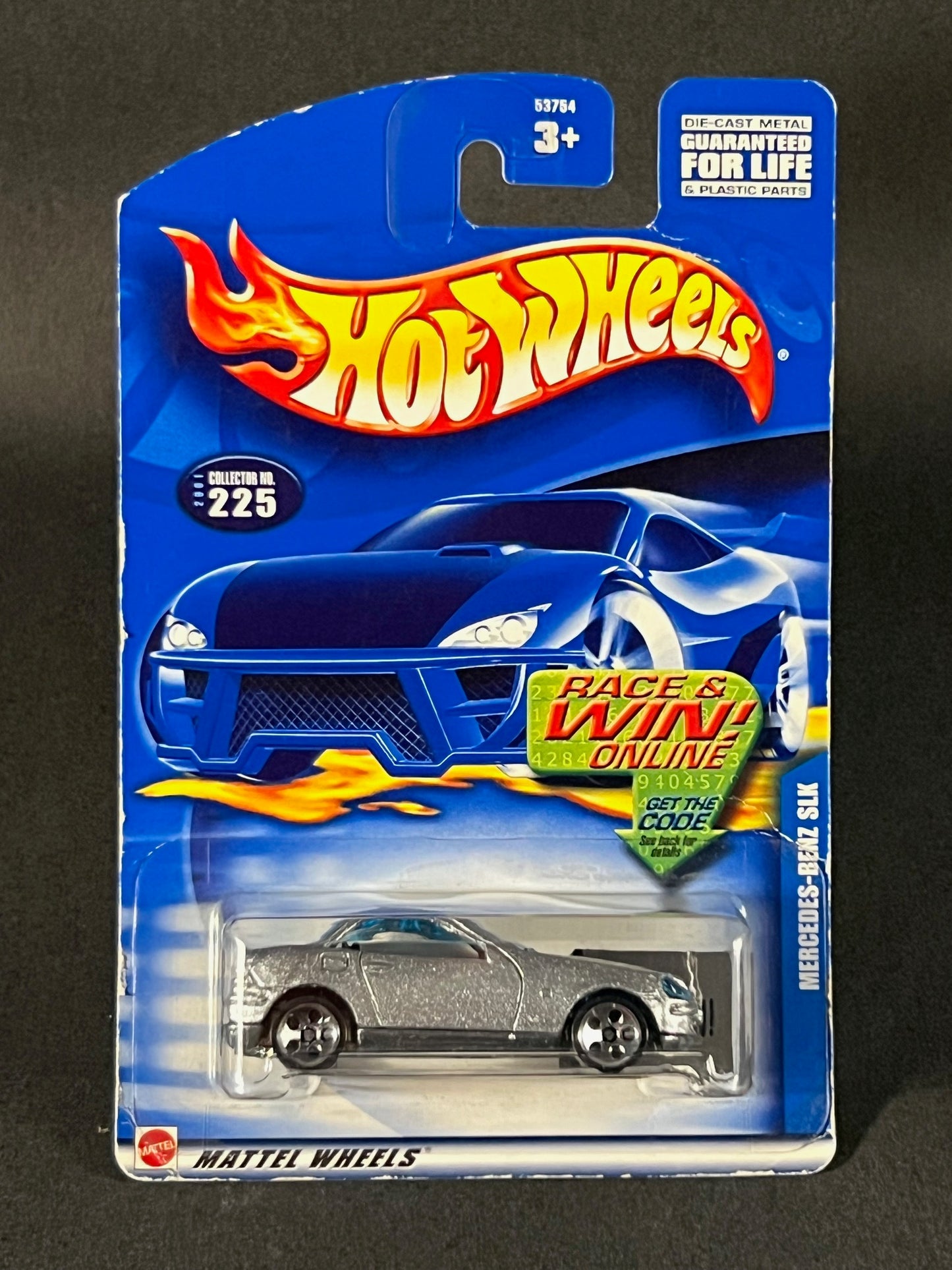 Hot Wheels 2001 #225 Mercedes-Benz SLK, Silver