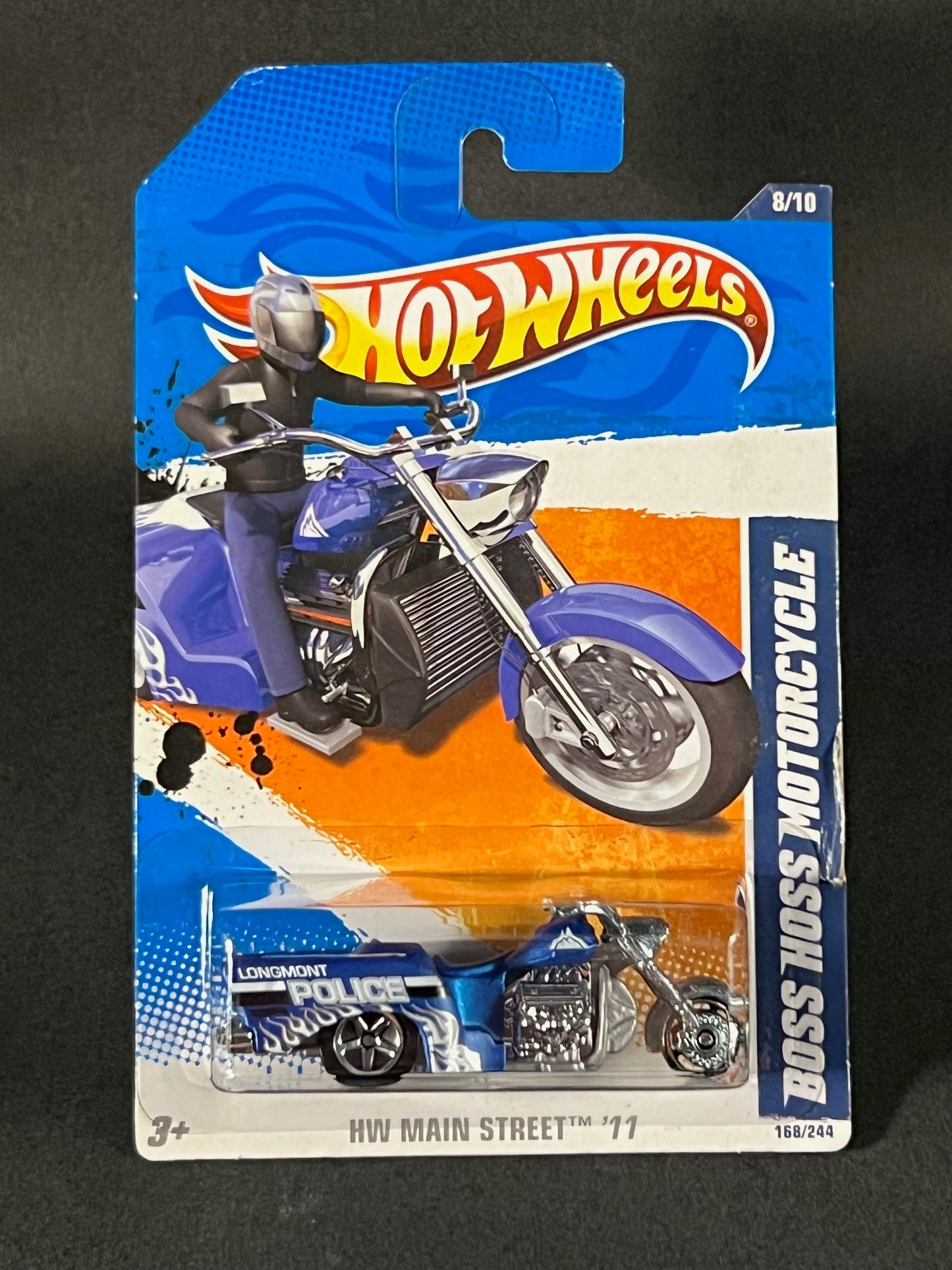 Hot Wheels 2011 HW Main Street '11 #8 Boss Hoss Motorcycle, Blue Police