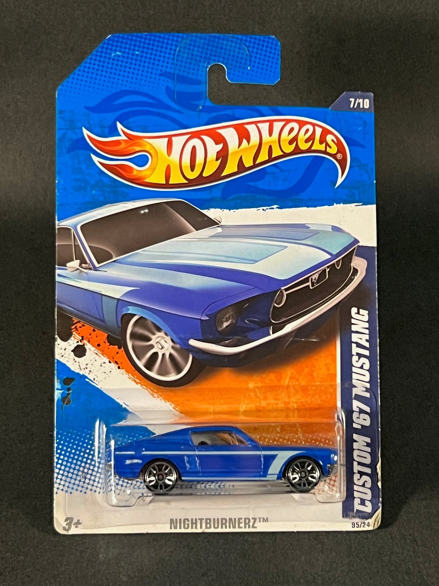 Hot Wheels 2010 Nightburnerz #095 Custom '67 Mustang, Blue