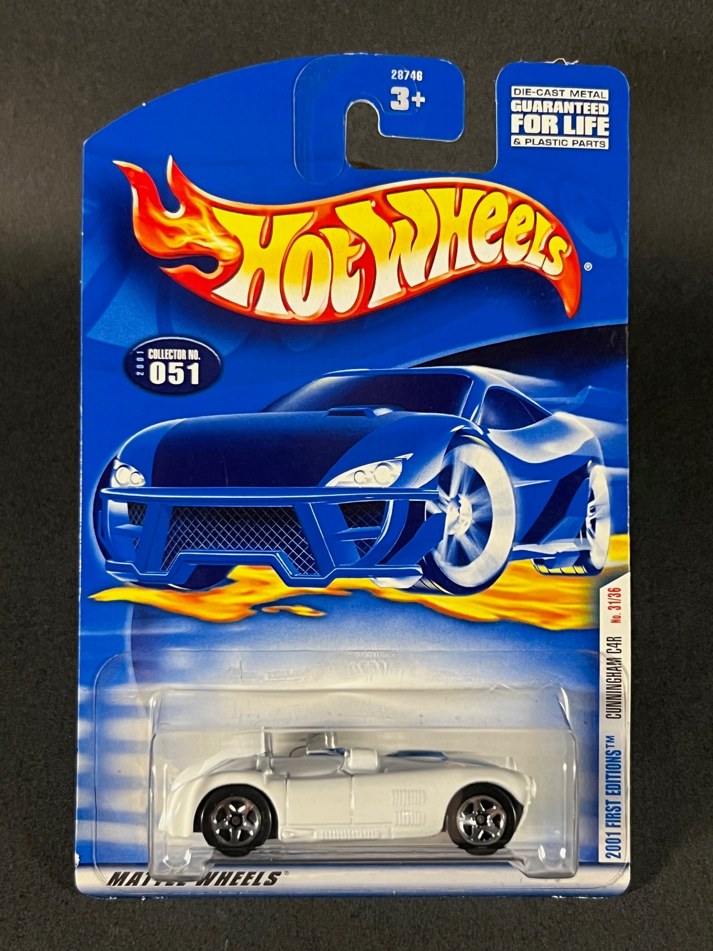 Hot Wheels 2001 First Editions #051 Cunningham C4R, White