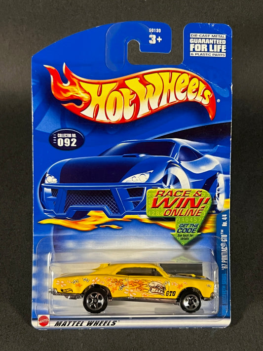 Hot Wheels 2001 Hippie Mobiles #4 '67 Pontiac GTO, Yellow