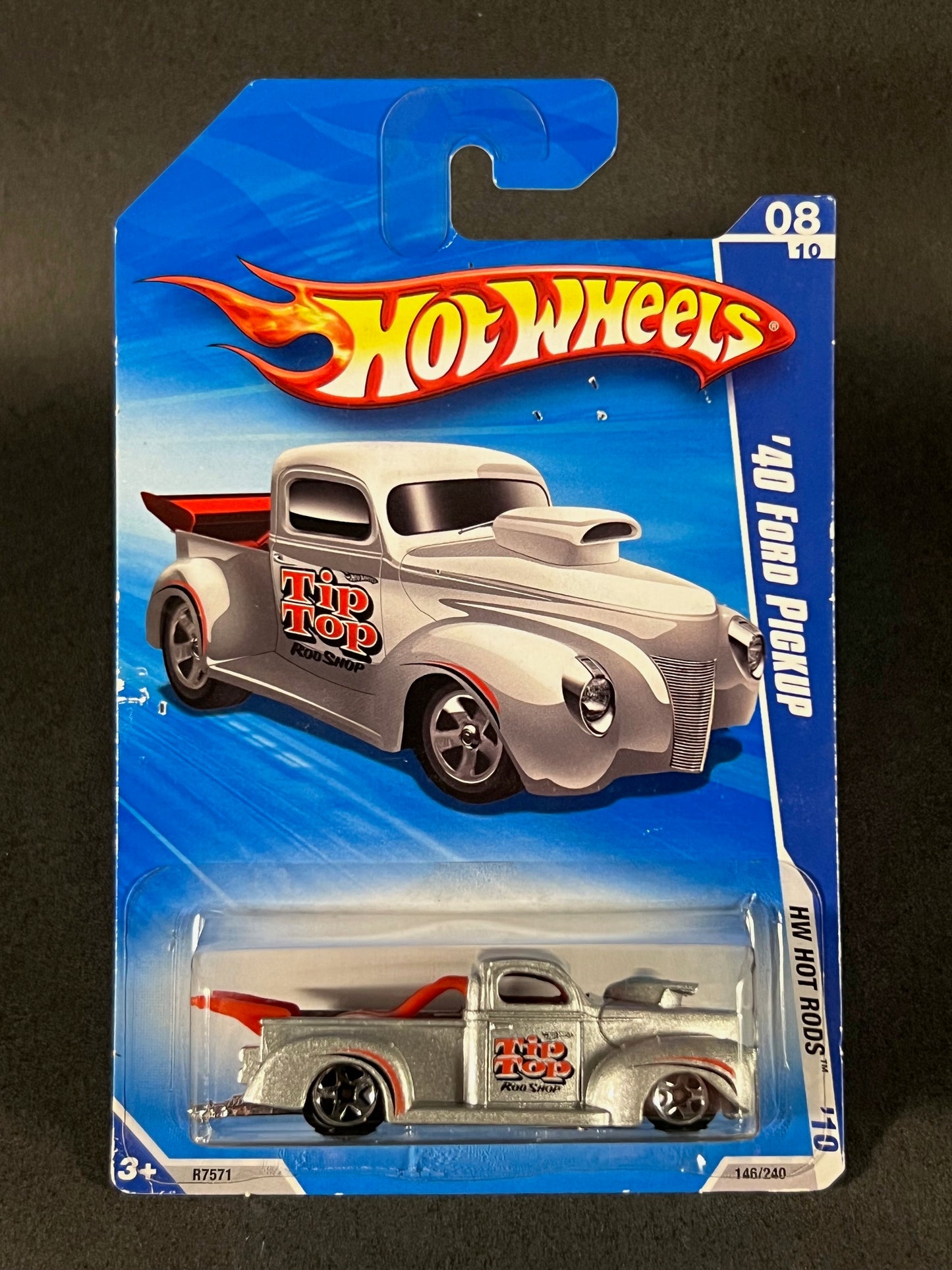 Hot Wheels 2010 HW Hot Rods '10 08/10 '40 Ford Pickup , Silver