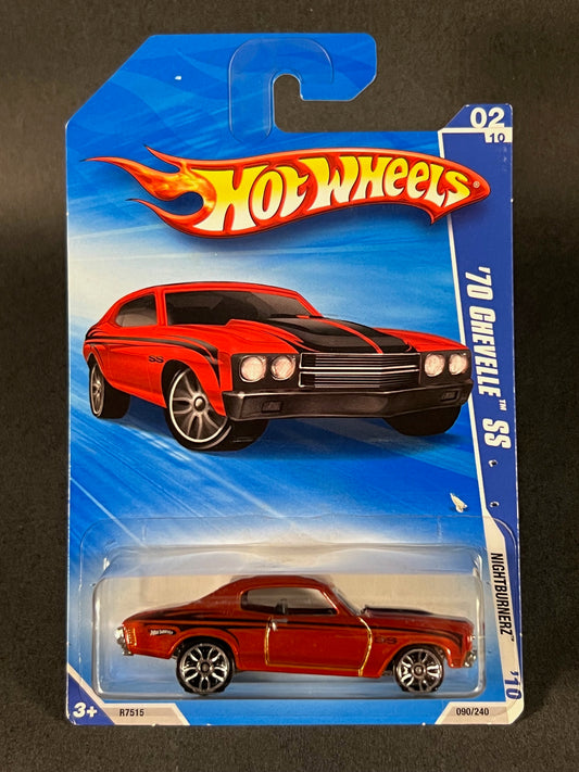 Hot Wheels 2010 Nightburnerz '10 #090 '70 Chevelle SS, Red