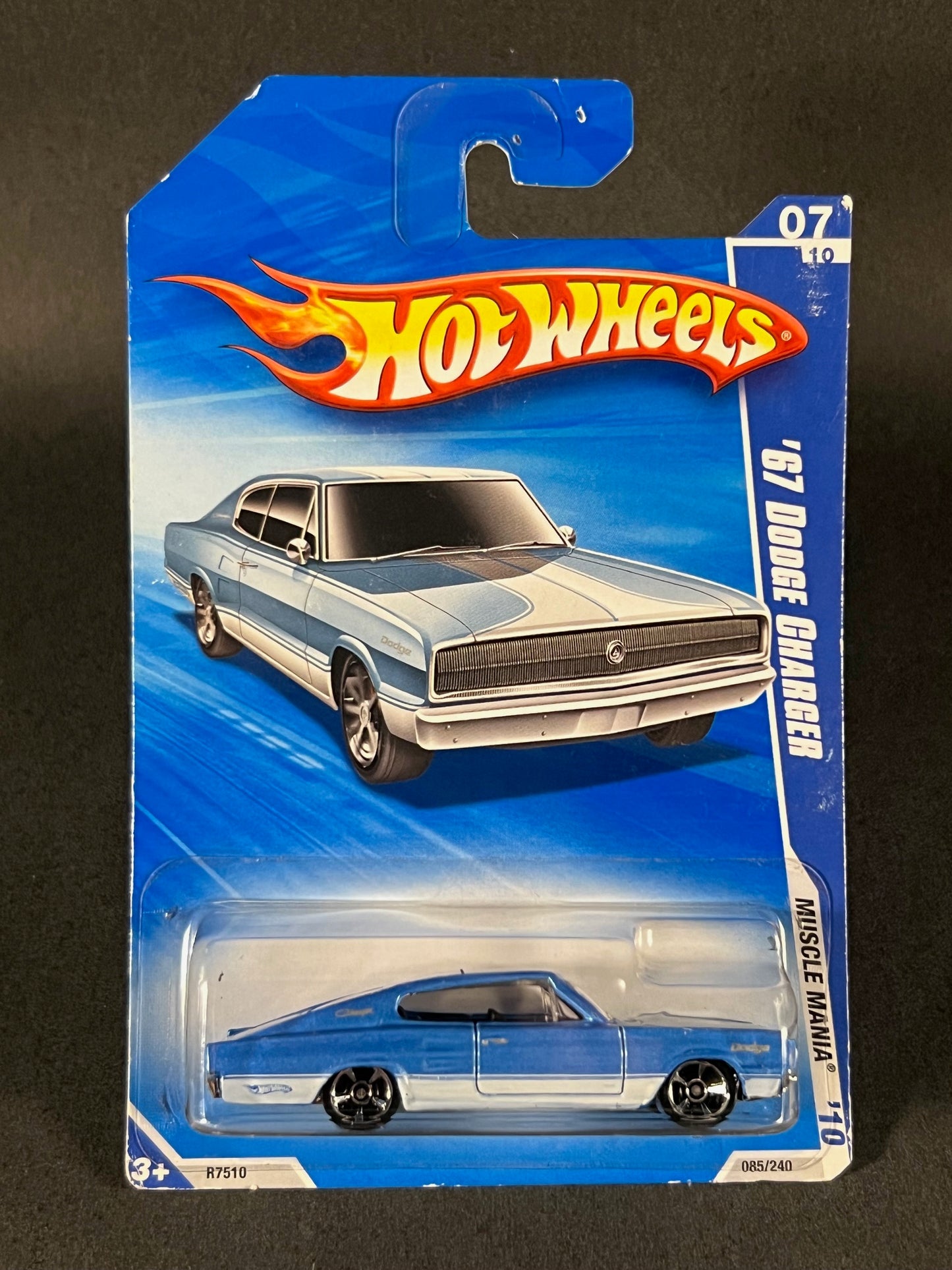 Hot Wheels 2010 Muscle Mania '10 #7 '69 Dodge Charger, Blue