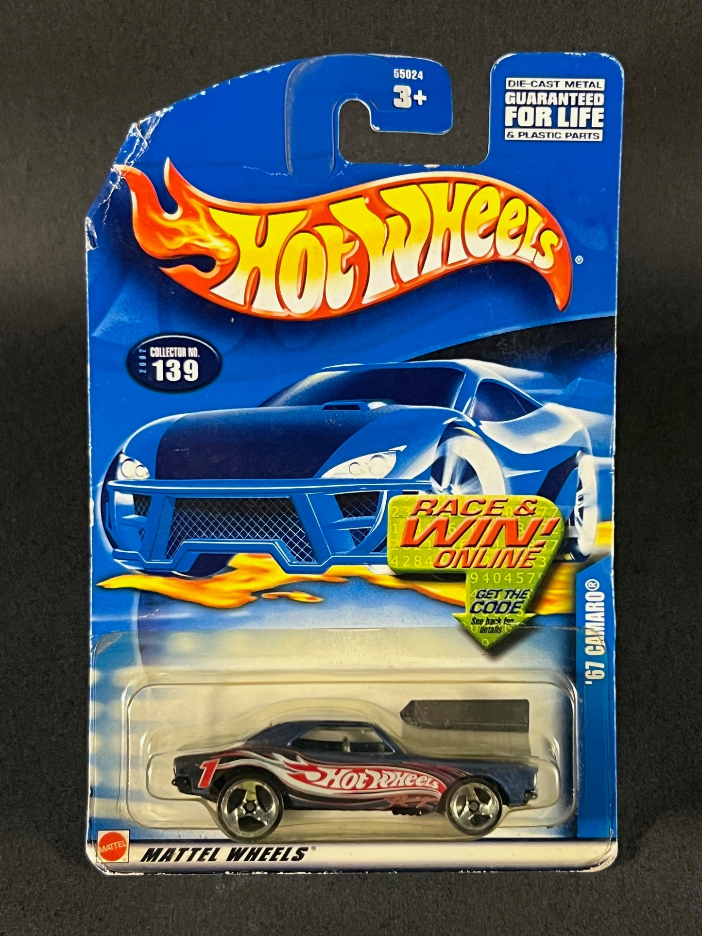 Hot Wheels 2002 #139 '67 Camaro, Blue