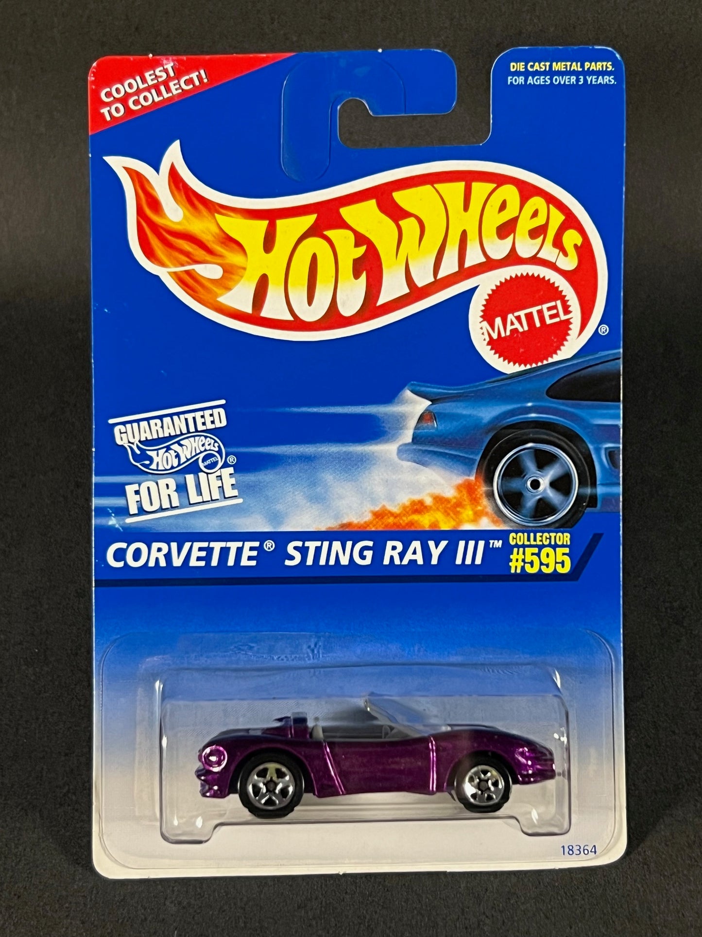 Hot Wheels 1995 #595 Corvette Sting Ray III, Purple