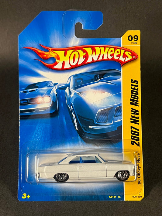 Hot Wheels #009 2007 New Models '66 Chevy Nova, White