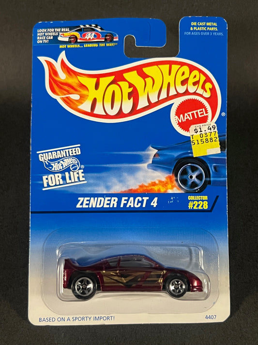 Hot Wheels 1996 #228 Zender Fact 4, Red