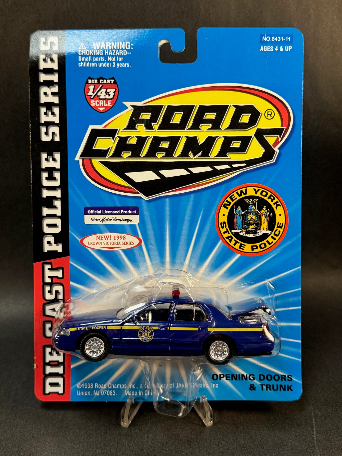 1998 Road Champs Crown Victoria Series New York State Police, Blue and Yellow