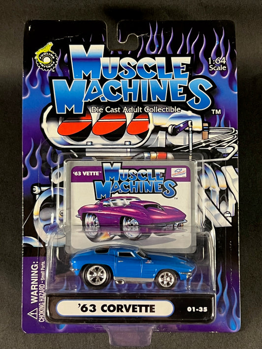 Muscle Machines 2000 Series 1 01-35 '63 Corvette, Blue