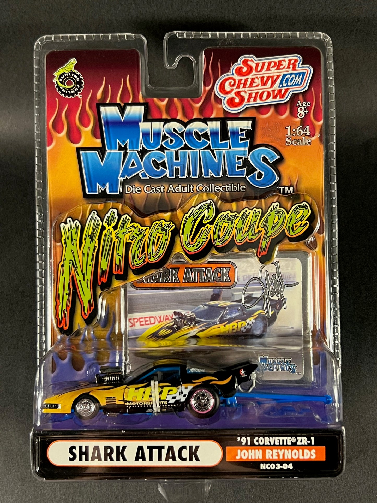 Muscle Machines 2003 Nitro Coupe Shark Attack '91 Corvette ZR-1