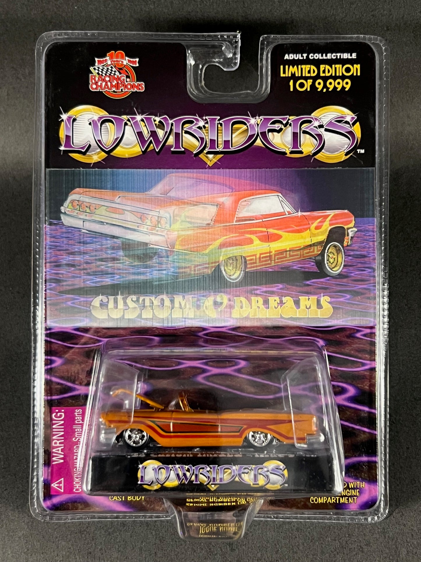 Racing Champions 1999 Lowriders Issue 5 '58 Custom Impala, Orange