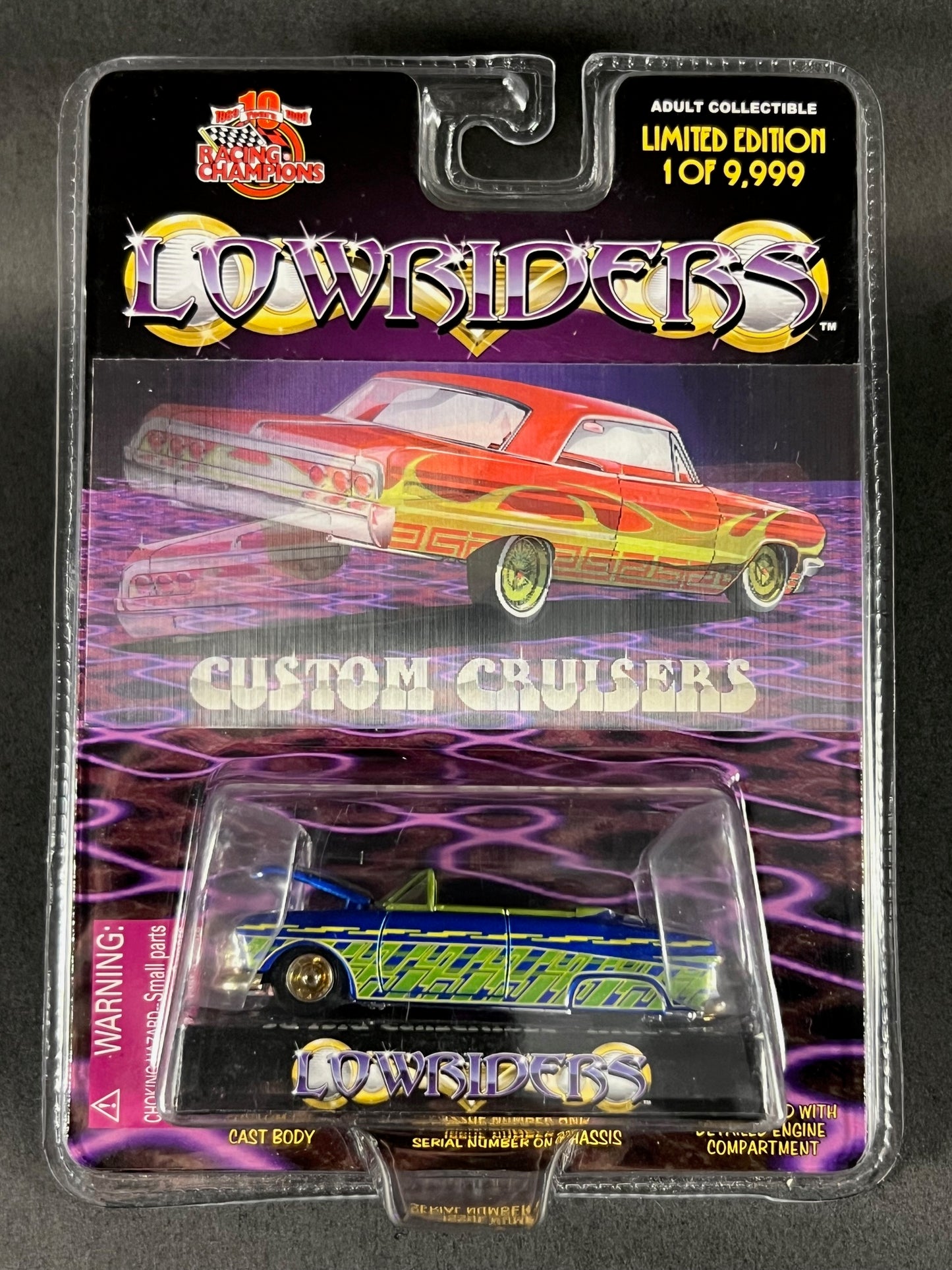 Racing Champions 1999 Lowriders Issue 7 '50 Ford Convertible, Blue and Green