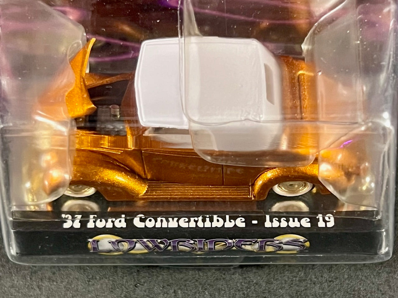 Racing Champions 1999 Lowriders Issue 19 '37 Ford Convertible, Orange