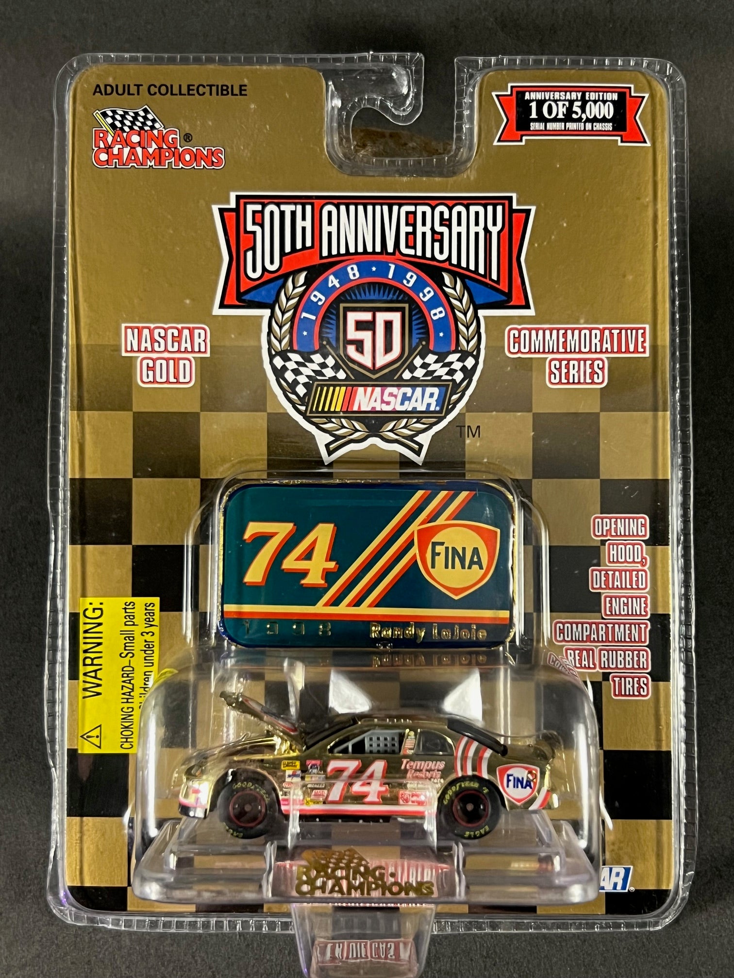 Racing Champions 1998 NASCAR Gold Fina Randy Lajoie #74 – Plutonium Garage