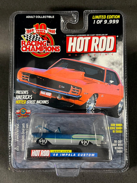 Racing Champions 1999 Hot Rod Magazine Issue #144 '58 Impala Custom, Blue