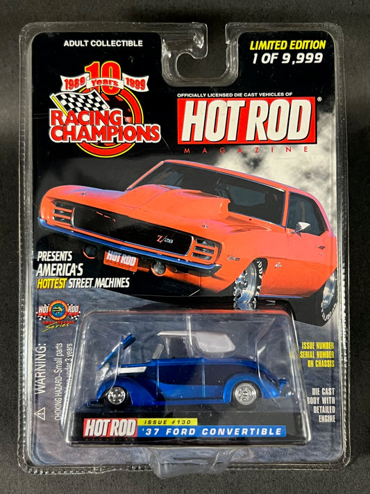 Racing Champions 1999 Hot Rod Magazine Issue #130 '37 Ford Convertible, Blue