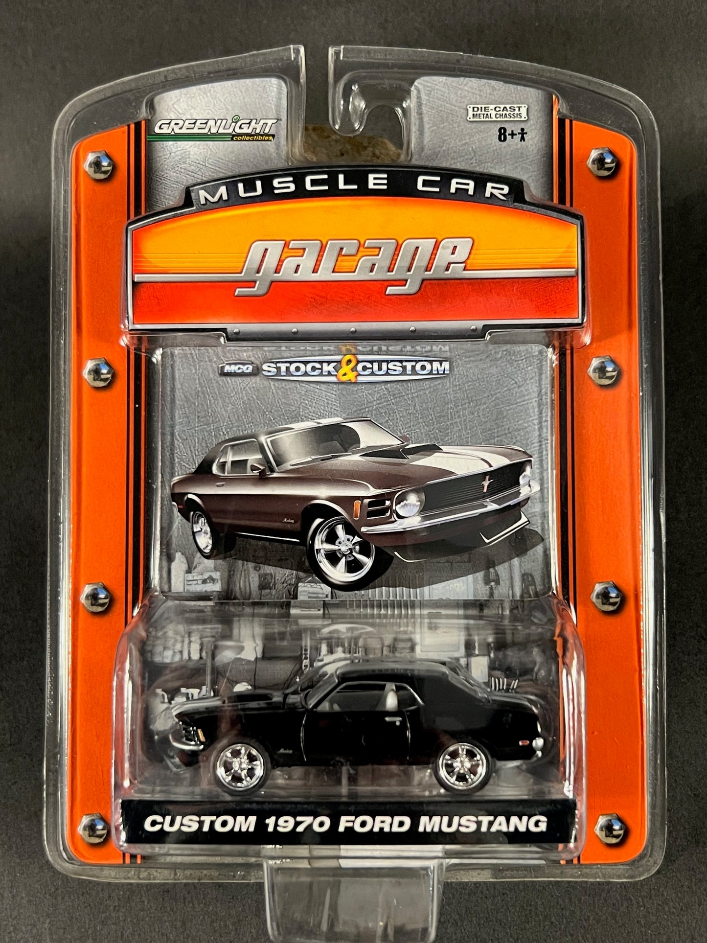 GreenLight 2008 Muscle Car Garage Custom 1970 Ford Mustang, Black