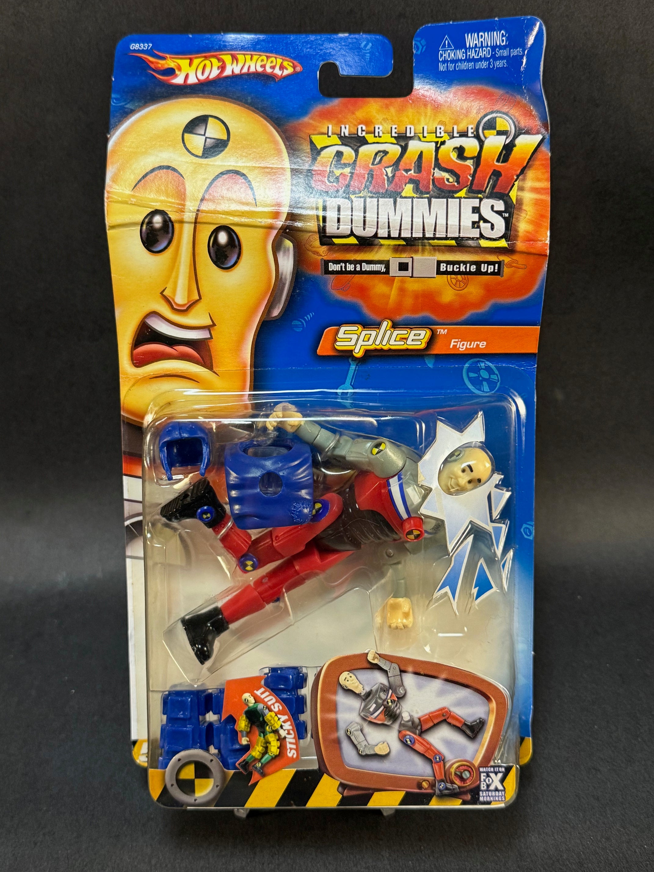 crash dummies spielzeug 2004 Hot Wheels Incredible Crash Dummies Splice Figure With Sticky Sui