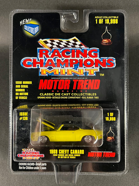 Racing Champions 1998 MINT Motor Trend #136 1969 Chevy Camaro, Yellow