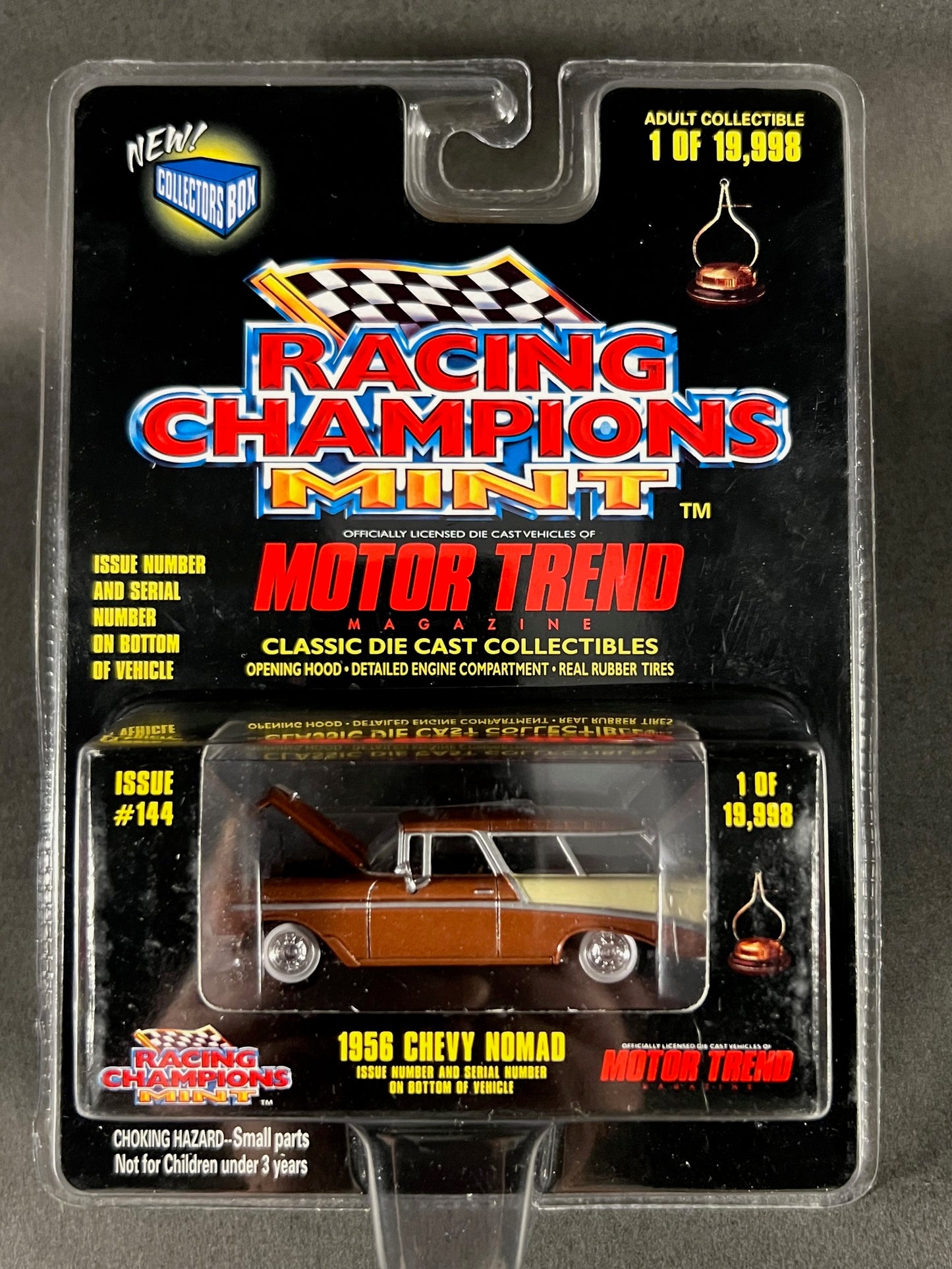 Racing Champions 1998 MINT Motor Trend Issue #144 1956 Chevy Nomad, Brown