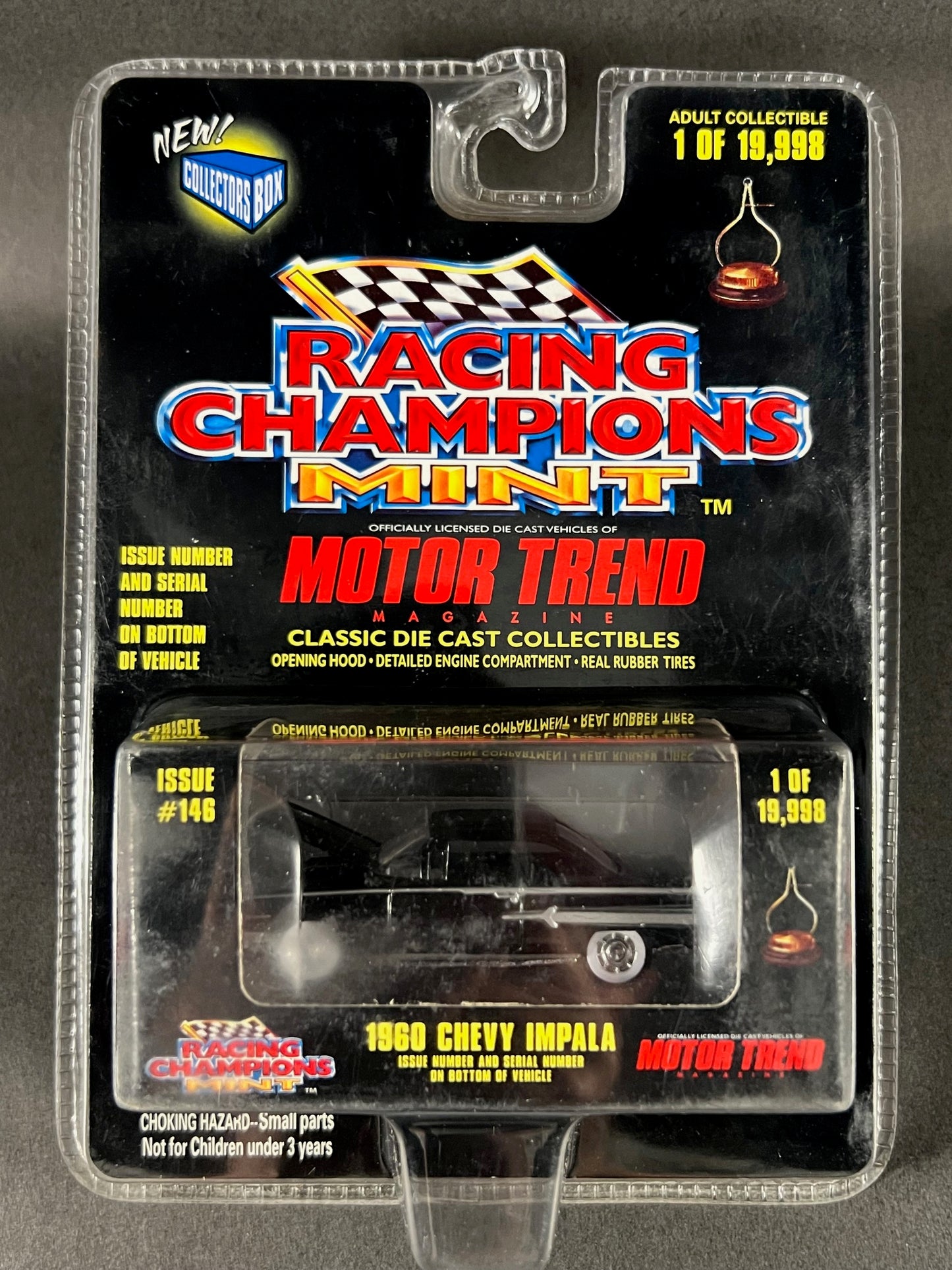 Racing Champions 1998 Mint Motor Trend #146 1960 Chevy Impala, Black