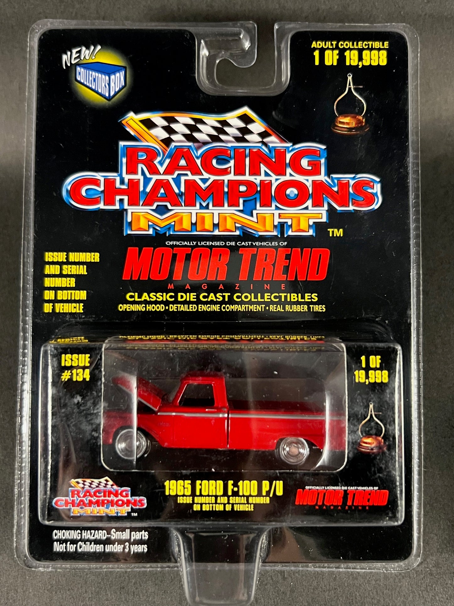 Racing Champions 1998 MINT Motor Trend Issue #134 1965 Ford F-100 P/U, Red