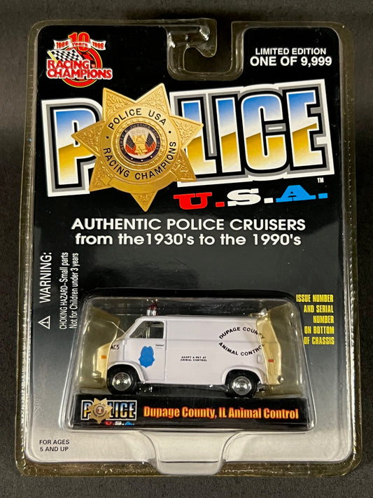 Racing Champions 1999 Police USA #106 Dupage County, IL Animal Control, White