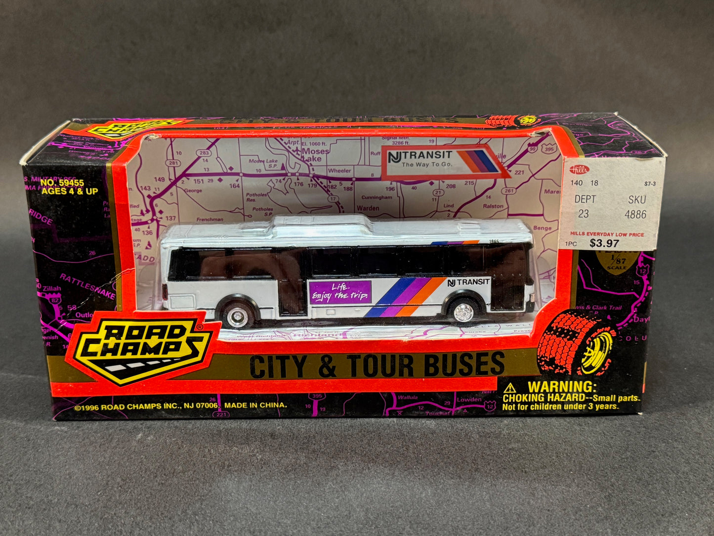1996 Road Champs City & Tour Buses Series Boxed New Jersey NJ Transit, White