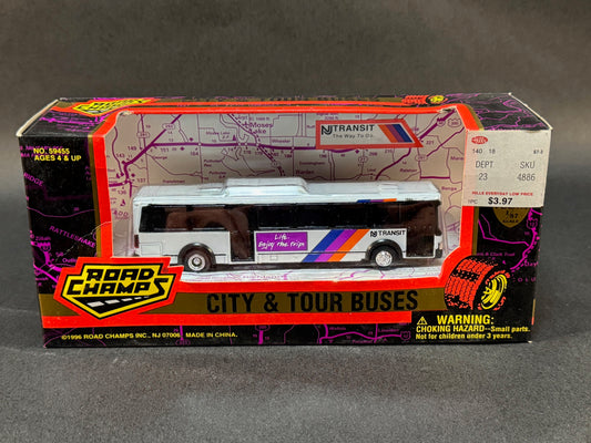 1996 Road Champs City & Tour Buses Series Boxed New Jersey NJ Transit, White