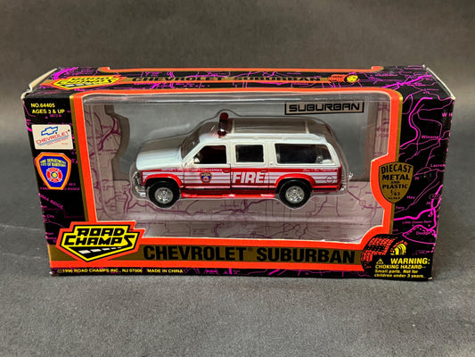 1996 Road Champs Chevrolet Suburban Series Boxed Hartford Fire Department Shift Commander, Red and White