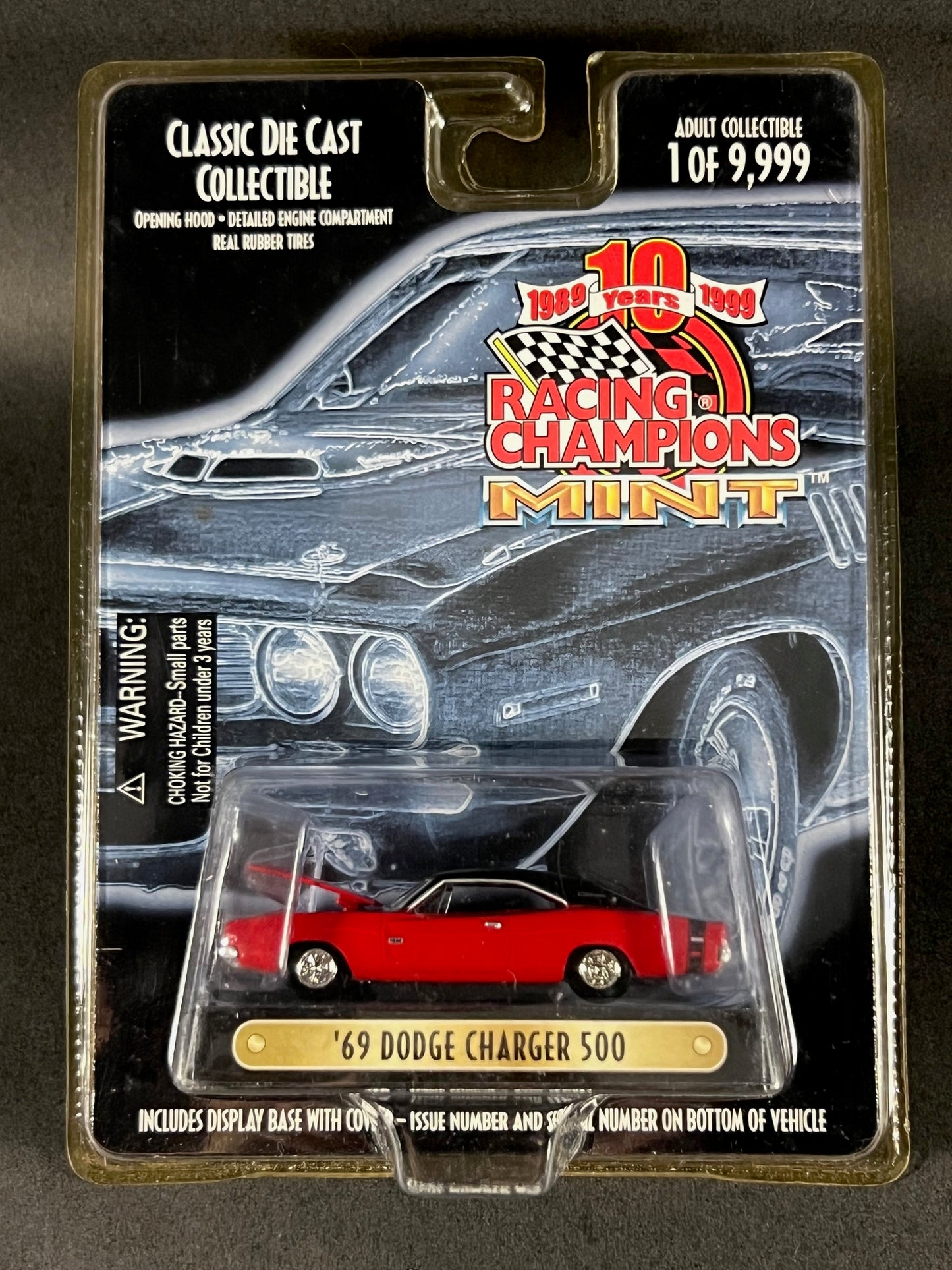 Racing Champions 1999 MINT 10 Year Issue #240 '69 Dodge Charger 500, Red