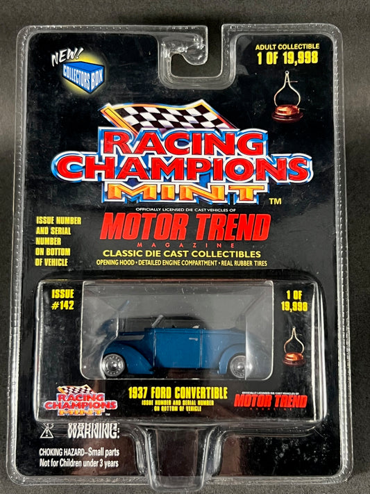 Racing Champions 1998 MINT Motor Trend Issue #142 1937 Ford Convertible, Blue