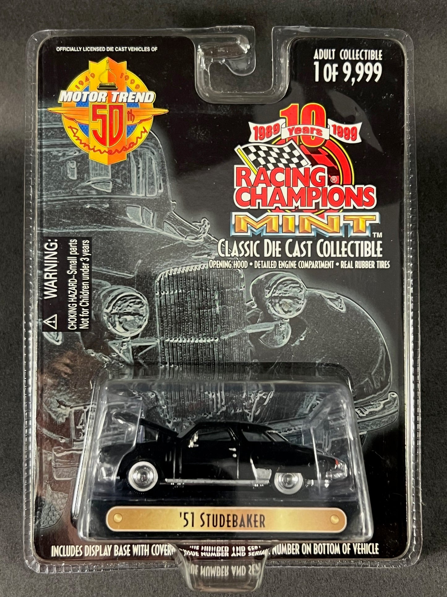 Racing Champions 1999 MINT Motor Trend 50th #193 '51 Studebaker, Black