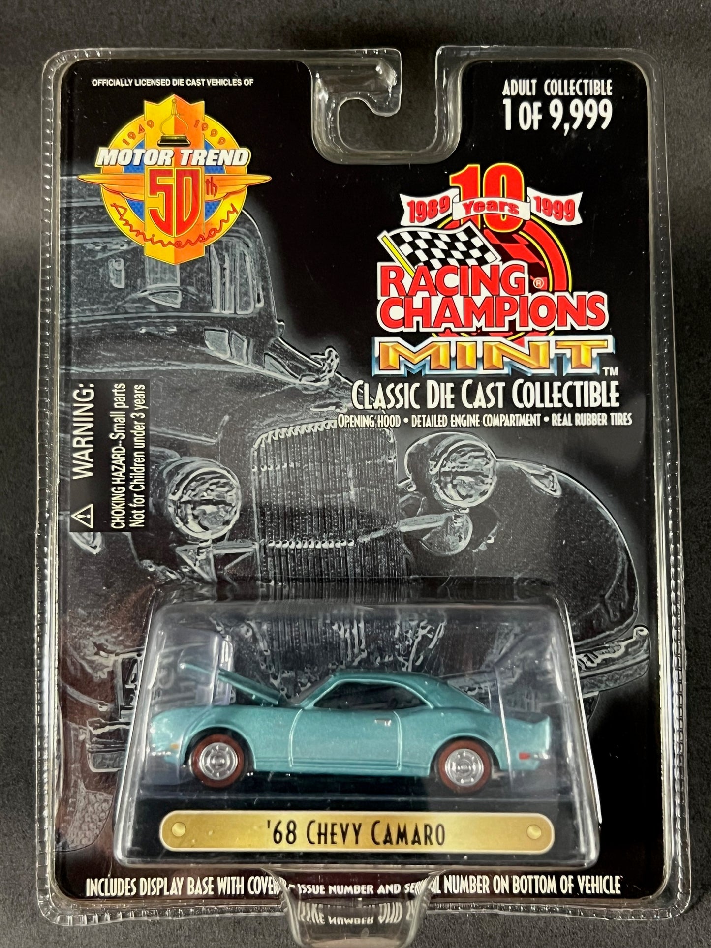 Racing Champions 1999 MINT Motor Trend 50th #191 '68 Chevy Camaro, Blue