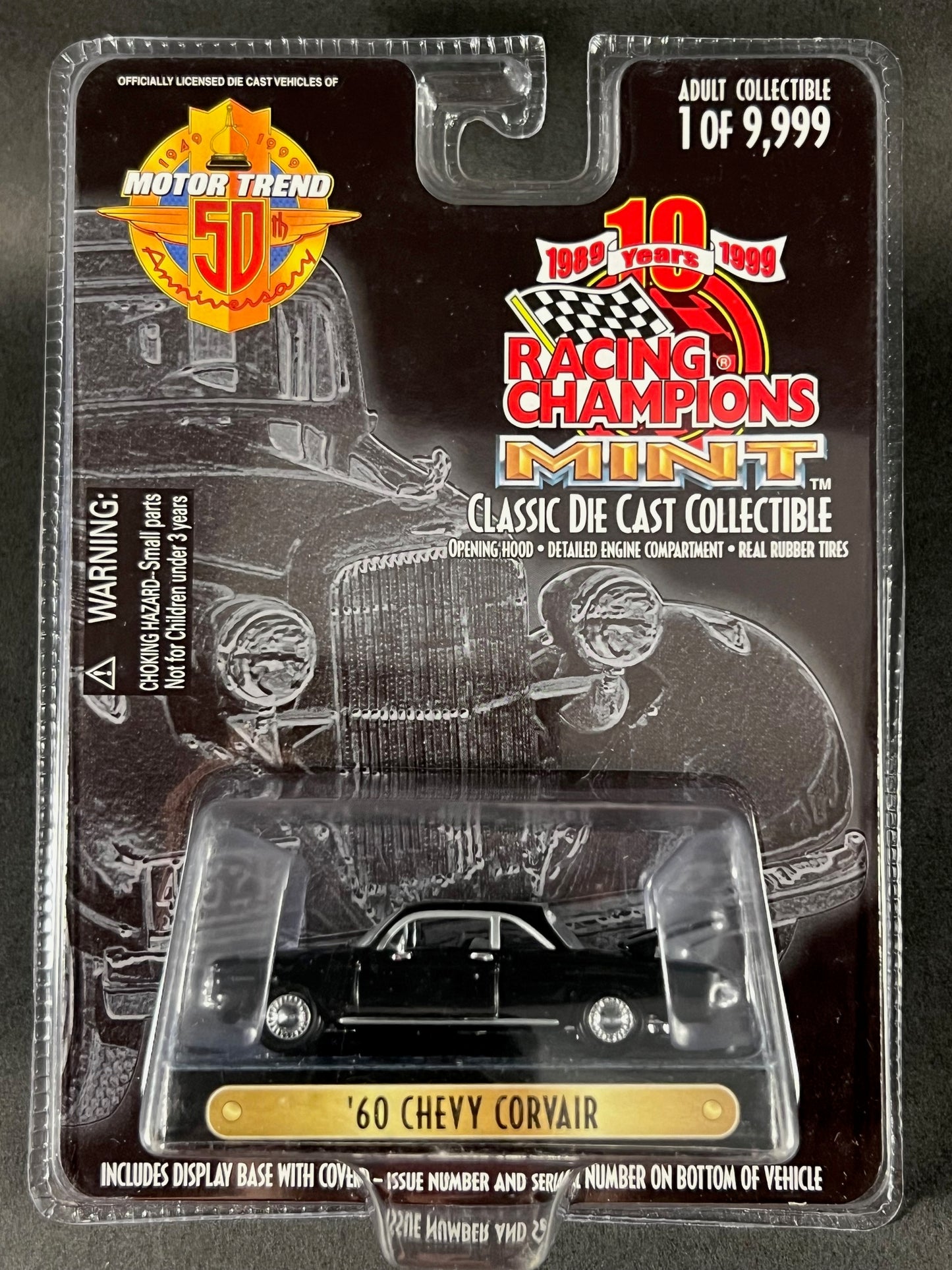 Racing Champions 1999 MINT Motor Trend 50th #221 '60 Chevy Corvair, Black