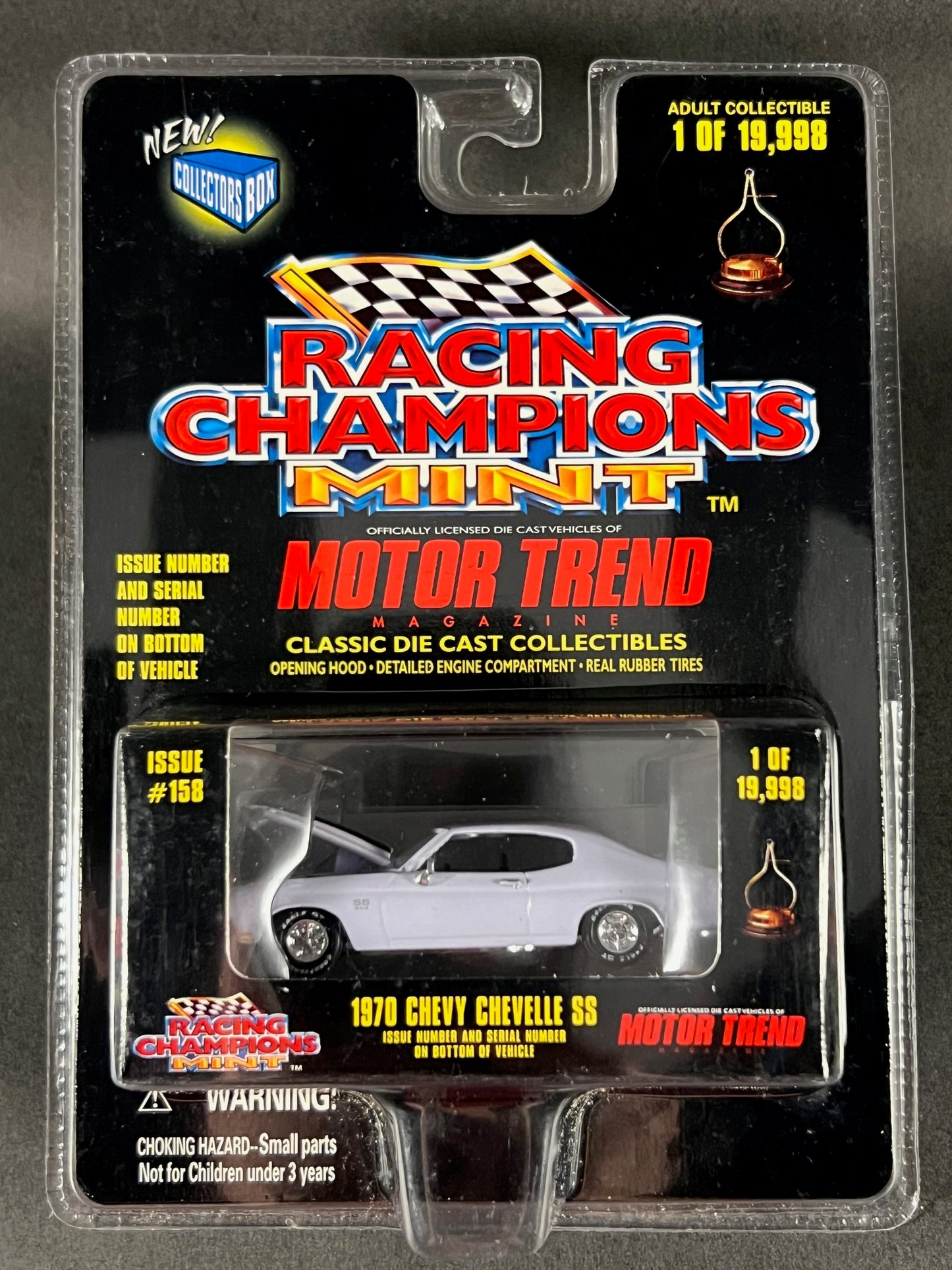 Racing Champions 1998 MINT Motor Trend #158 1970 Chevy Chevelle SS, White