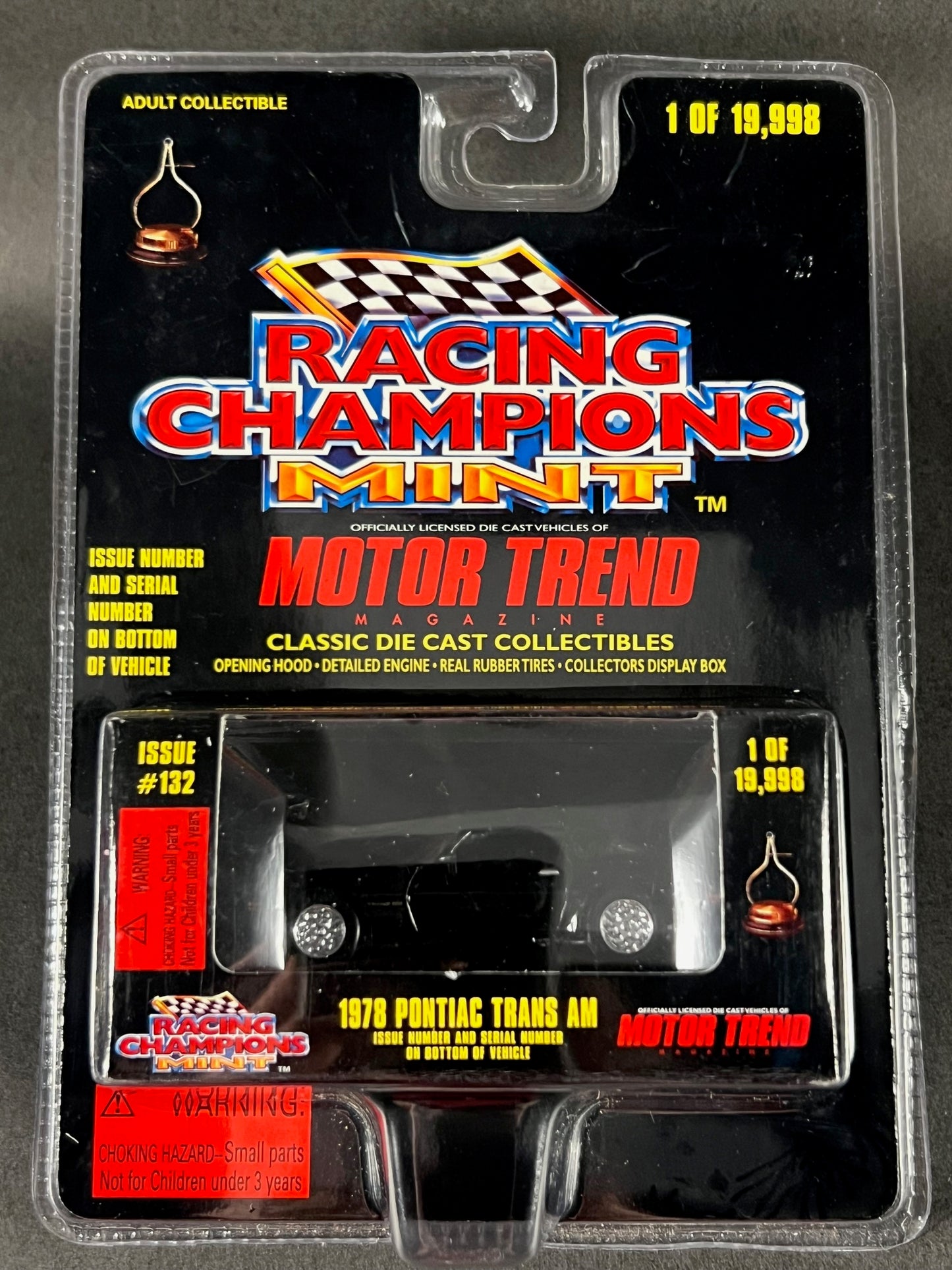 Racing Champions 1998 MINT Motor Trend #132 1978 Pontiac Trans Am, Black