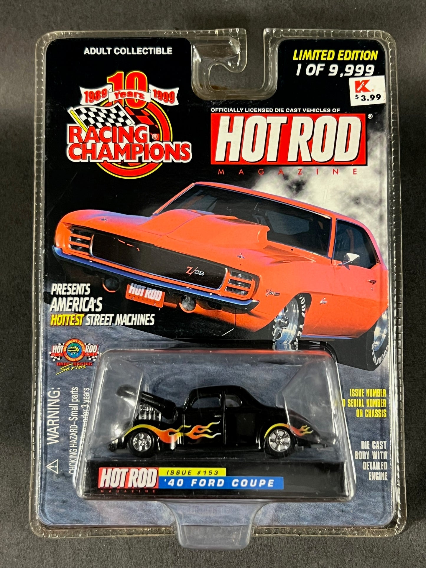 Racing Champions 1999 Hot Rod Magazine #153 '40 Ford Coupe, Black