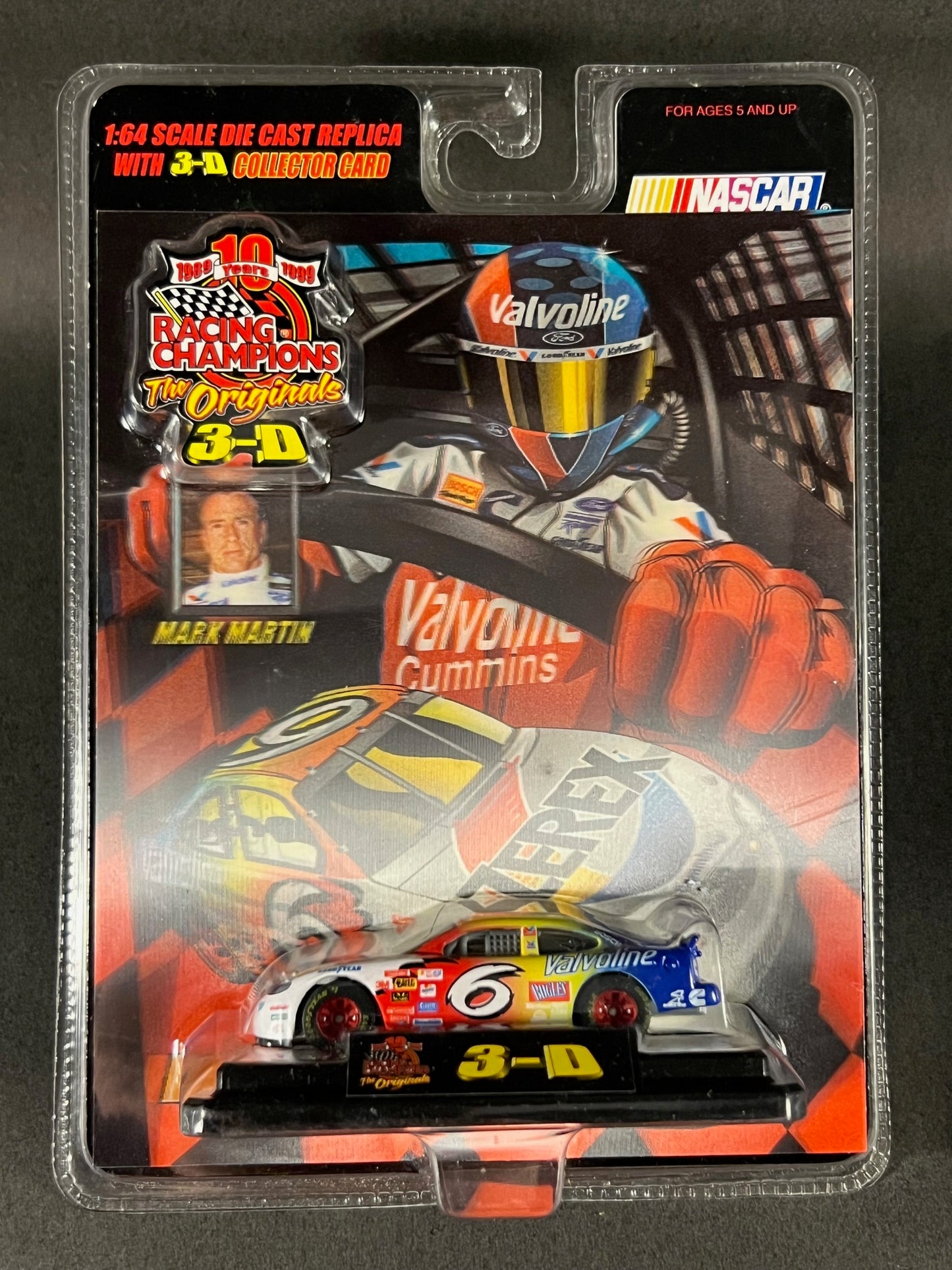 Racing Champions 1999 The Originals 3-D NASCAR #6 Mark Martin Valvoline