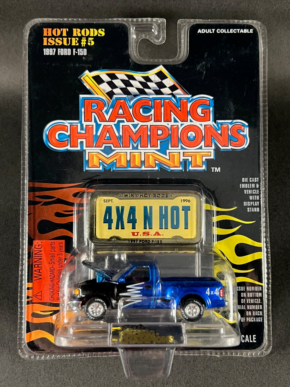 1996 Racing Champions MINT Hot Rods Issue #5 1997 Ford F-150, Blue and ...