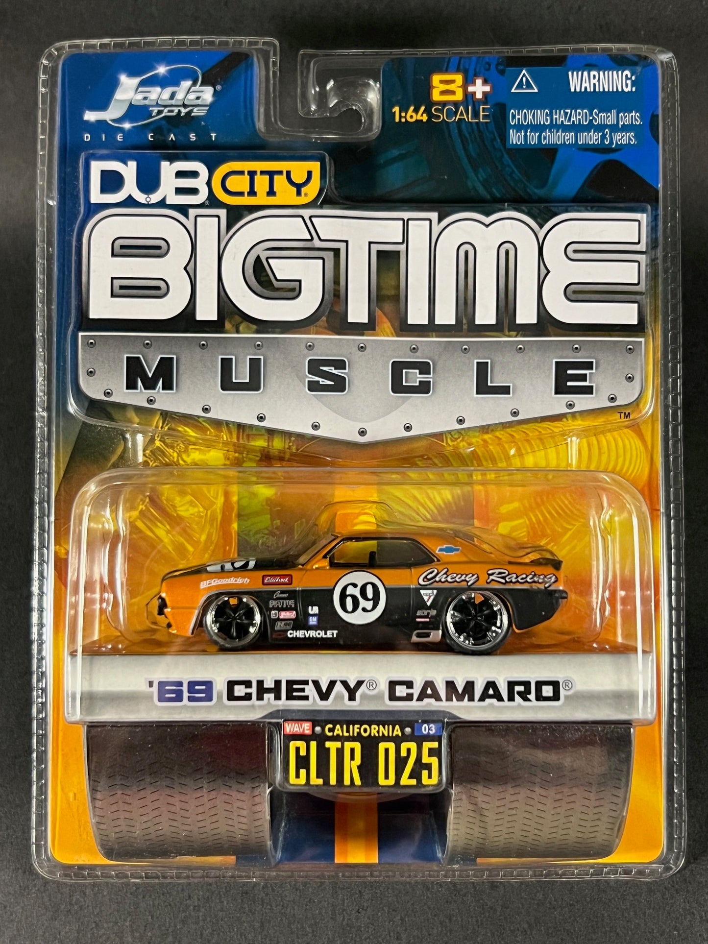 Jada Toys 2005 Big Time Muscle '69 Chevy Camaro CLTR 025, Black and Orange